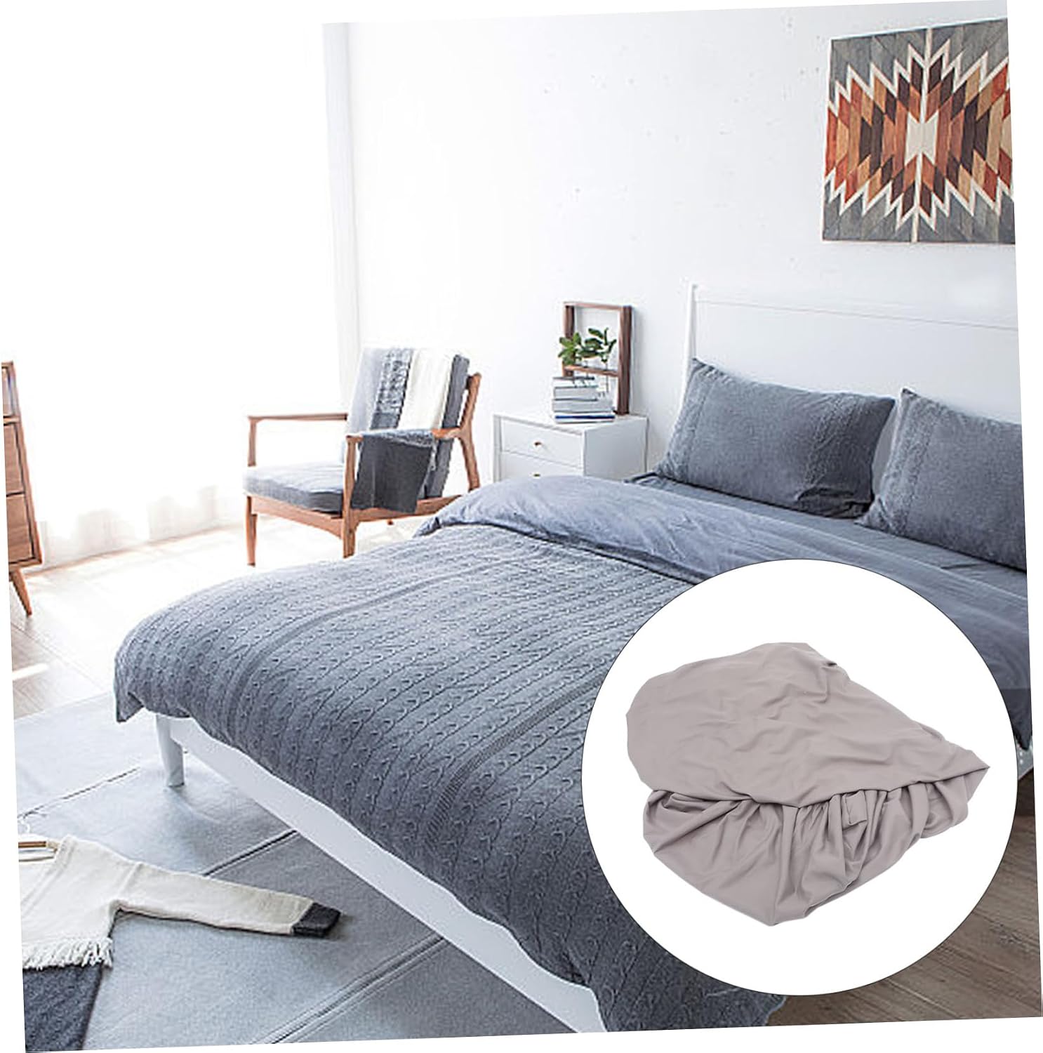 Bed Sheet Fitted Cover Mattress Protector Soft and Breathable for Home Use Fits and Thick Mattress