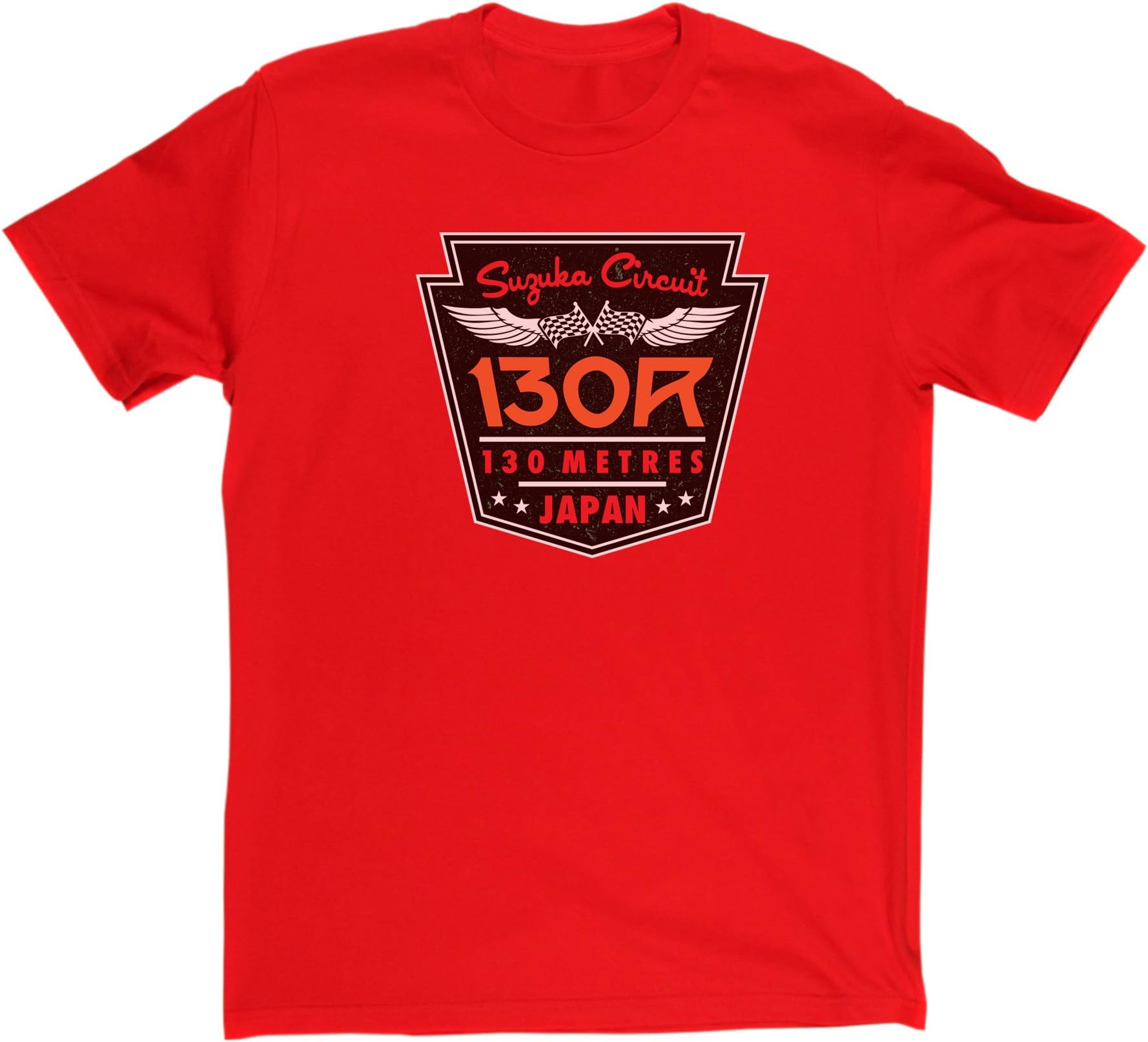 InspiredTees Men's Suzuka Circuit 130R Corner Motor Racing Japanese Grand Prix Fan T-Shirt