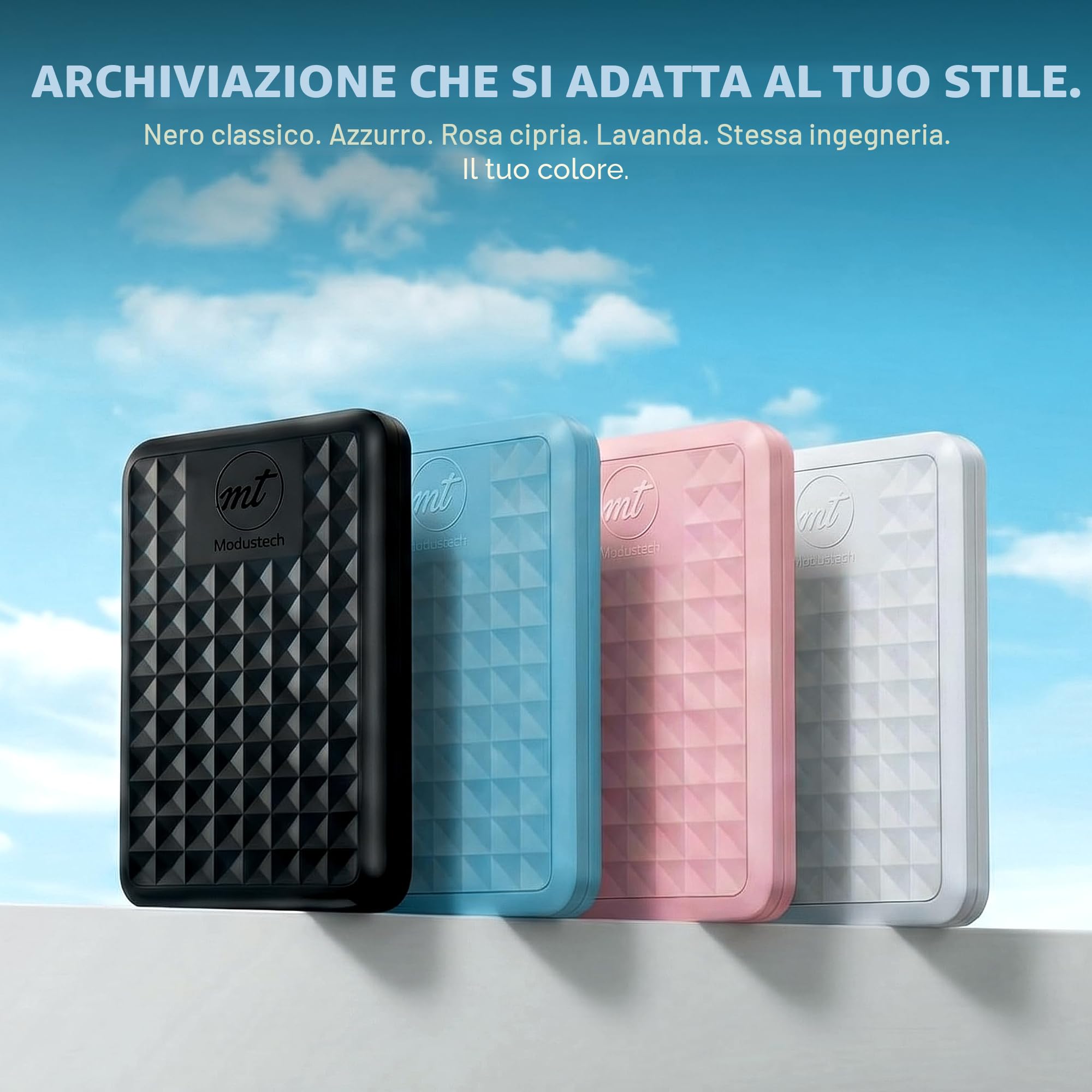 ModusTech Hard Disk Esterno – Portatile USB 3.0/Type-C ad Alta Velocità – Compatibile con Windows Mac Laptop PC Desktop PS4/5 Xbox (1, TB)