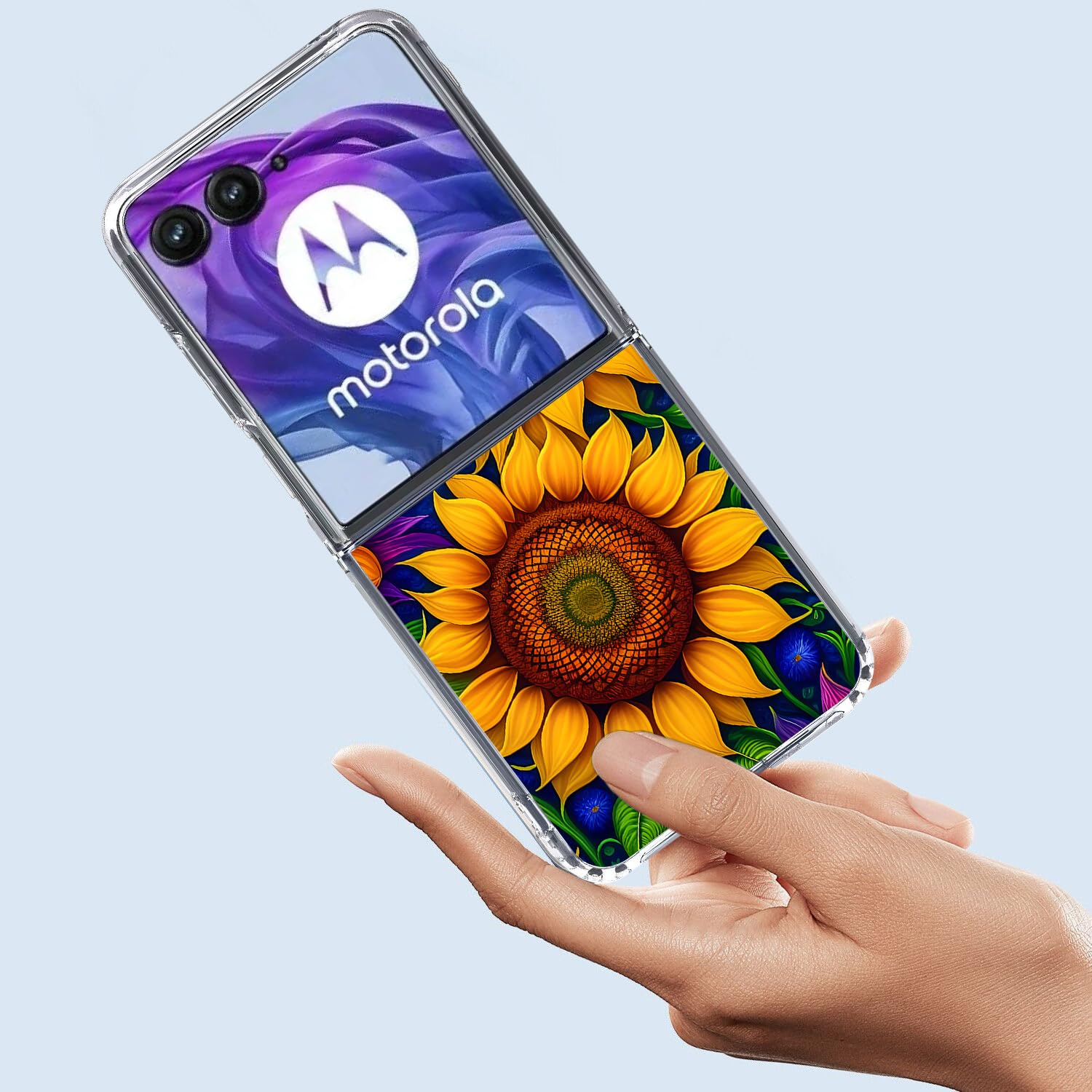 Bcov Case For Motorola Razr 50 Ultra,Beautiful Sunflowers Anti-Scratch Solid Hard case Protective Shookproof Phone Cover for Motorola Razr 50 Ultra - Image 4