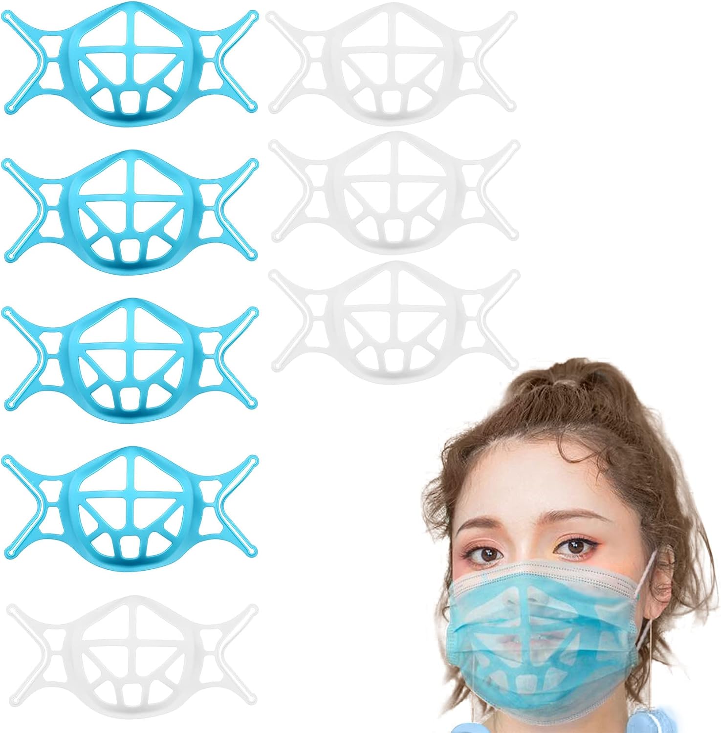 Face Mask Bracket, Breathe Cup, Mask Spacer for Breathing, Plastic Mask Insert, Mask Cage Inserts, Plastic Mouth Guard Under Mask, Cool Turtle Insert Support Frame, Washable Durable & Reusable