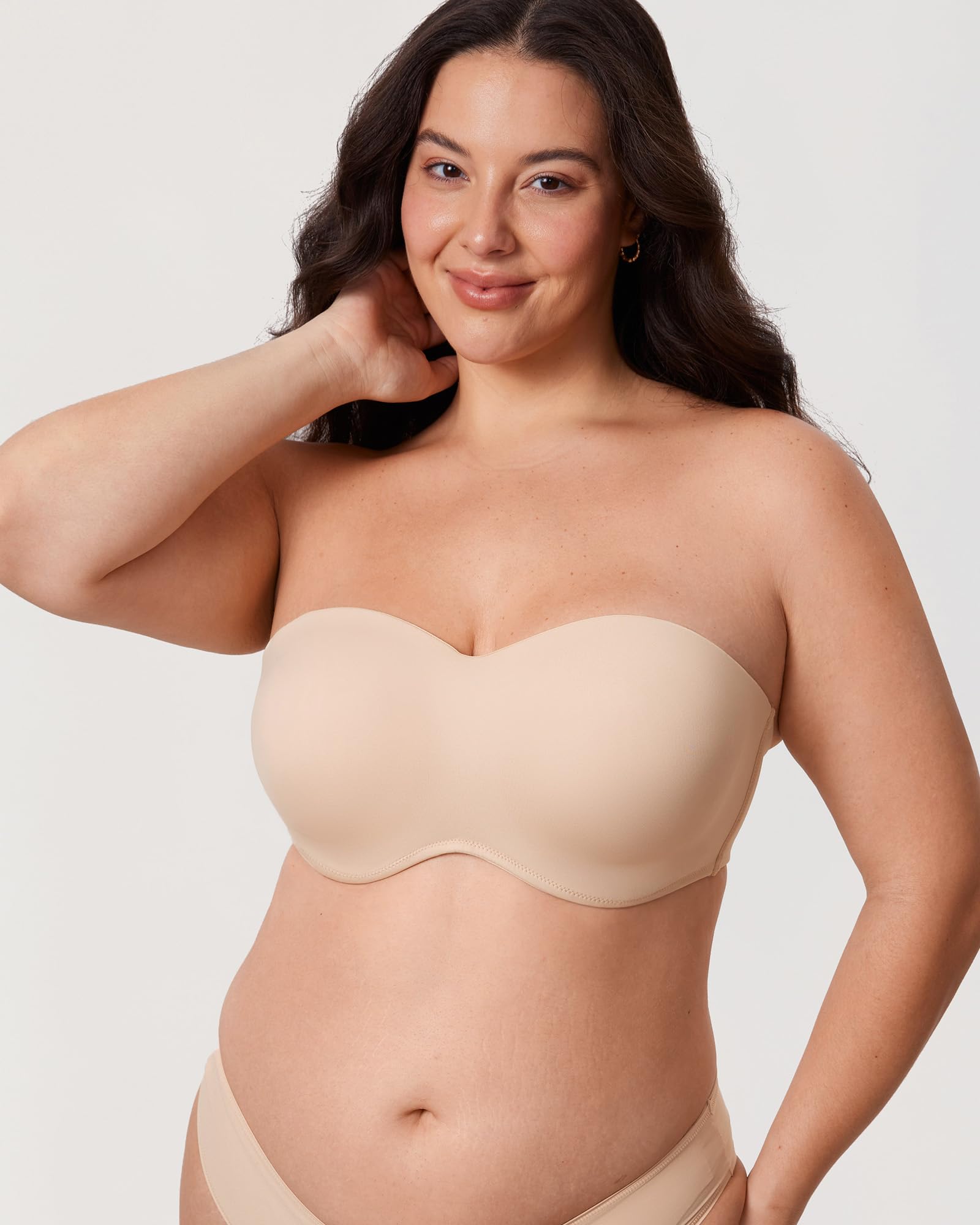 DELIMIRA Soutien Gorge sans Bretelles Grande Taille Invisible avec Armature Bandeau Minimiseur sans Rembourrage