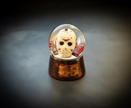 Miniatura 5 de Silver Buffalo Friday The 13th Jason Voorhees Camp Crystal Lake Mini Snow Globe  2 pulgadas de alto