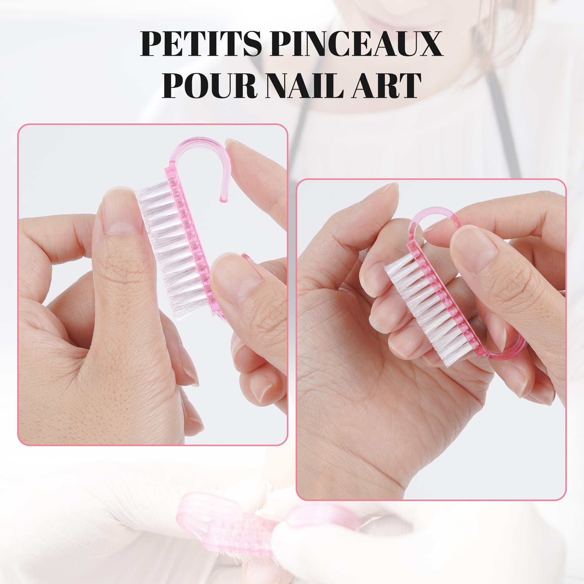 Spazzolino unghie mani, Set 6 pezzi Spazzola Unghie con Manico, Spazzola per Unghie Portatile, Spazzole per Pulire