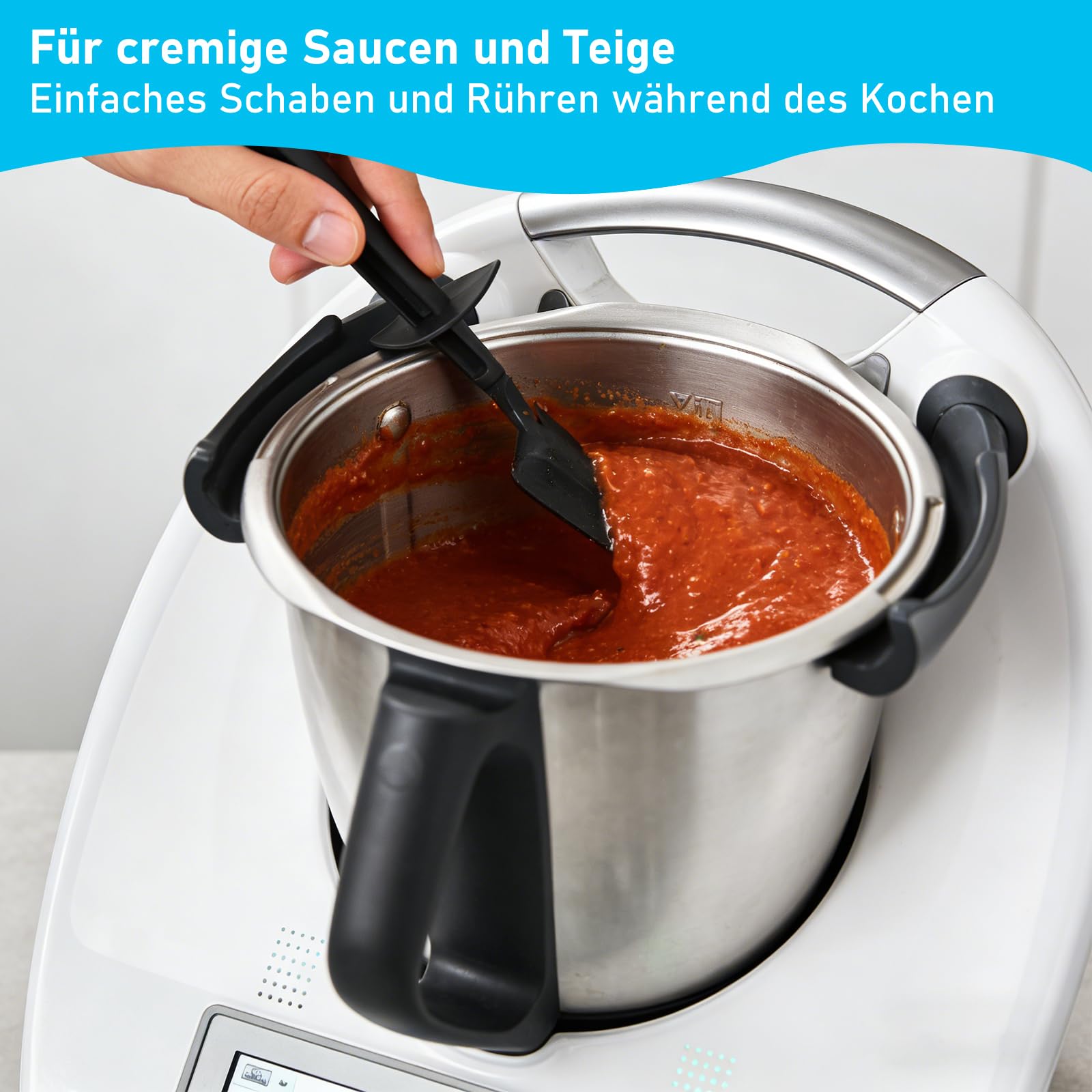 2 Stück Spatel Rotationsspatel, lebensmittelecht, Thermomix TM6 TM5 TM7 | Teigschaber für Vorwerk Küchenmaschine, Kochen & Backen