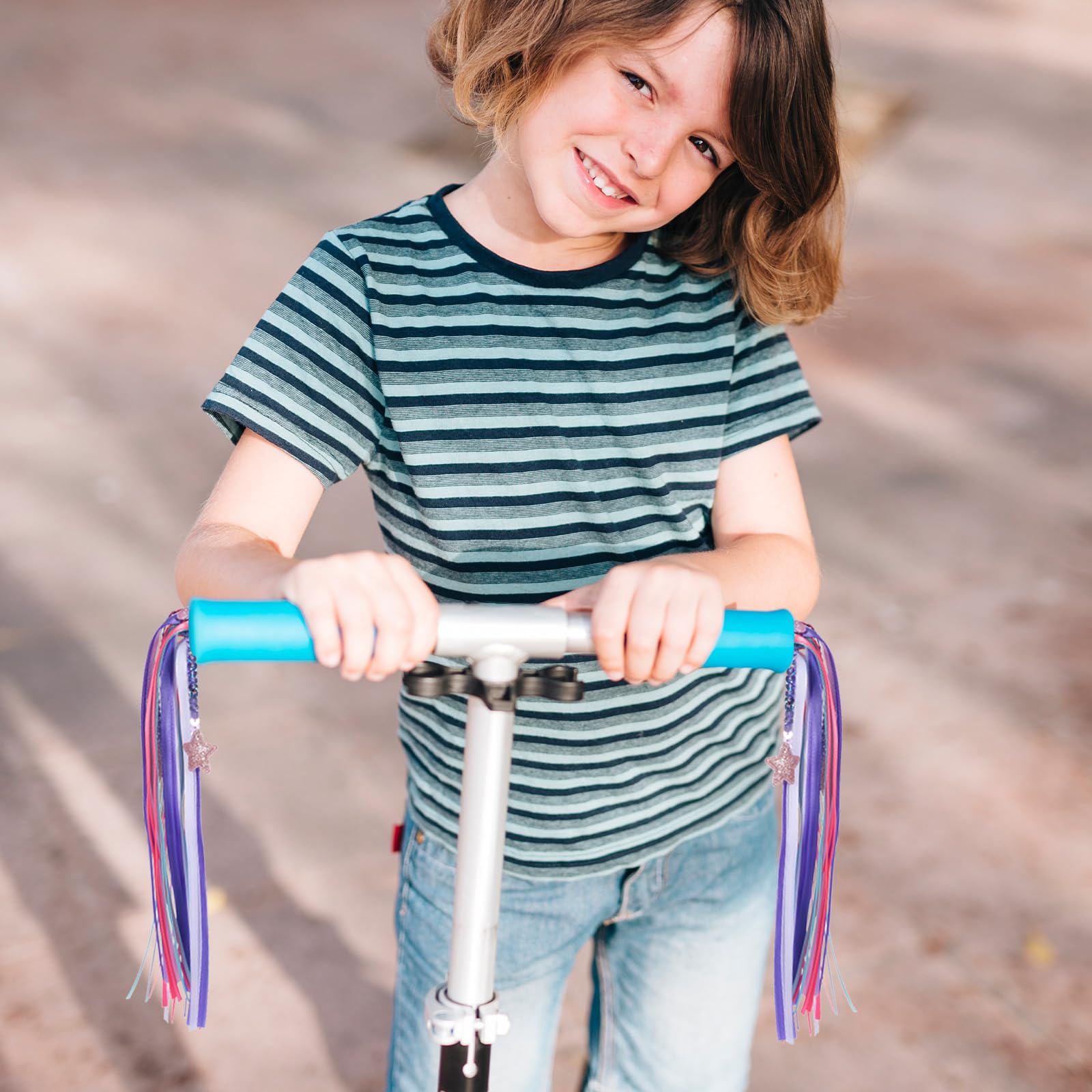 Aysatogc 1 Paar Lenkerfransen Kinder Fahrrad Luftschlange Kinderfahrrad Zubehör Bunte Lenkerfransen Kinder Roller Lenker Streamer Fahrrad Griffe 