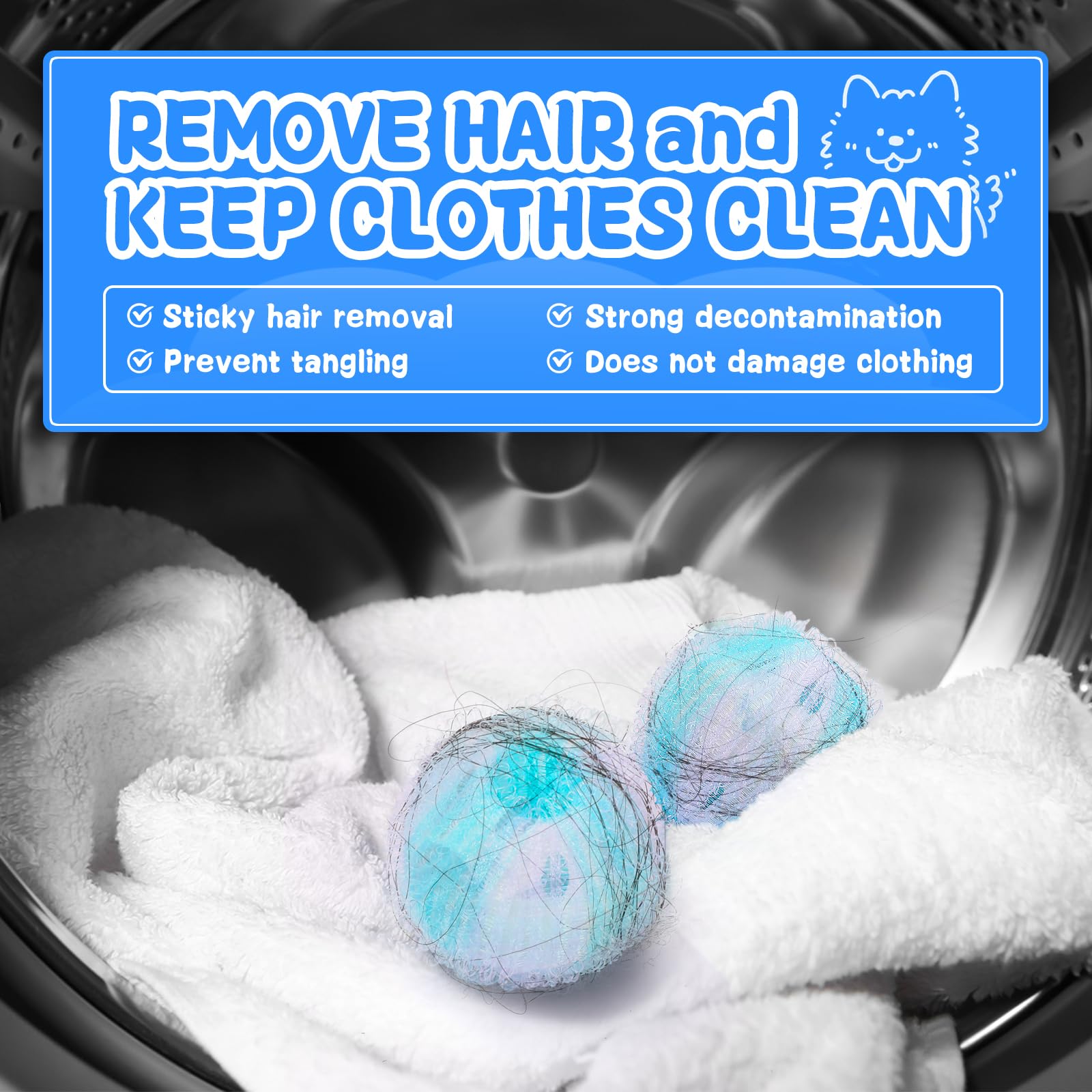 Pet Hair Removal Tool: 6 Pcs Dog Cat Hair Remover - Reusable Pet Hair Remover with Laundry Pet Hair Catcher - Portable Carpet Rake Scraper Fur Removal Tool for Rugs Car Mats Couch Furniture - image 6