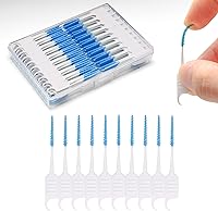 Vista 1 de 200 púas de hilo dental, cepillos interdentales de doble uso, palillos de dientes de cabeza de cepillo de silicona suave, púas de dientes para Azul