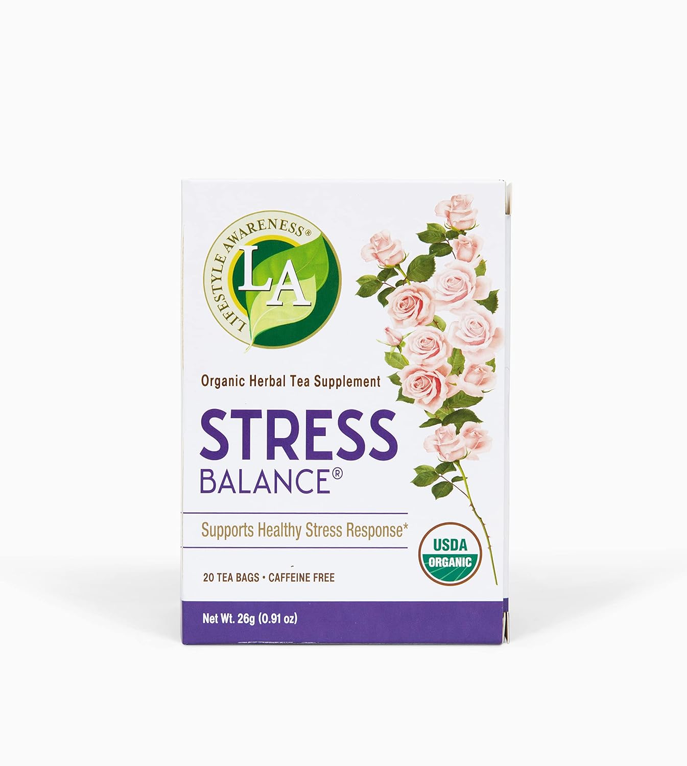 Lifestyle Awareness Teas, Caffeine Free Stress Balance Tea, 20 Count