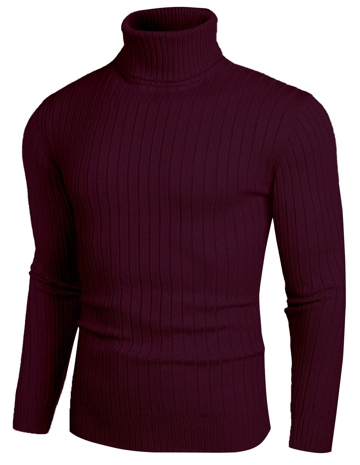 DENIMHOLIC Men's Turtle Neck Sweaters for Men, high Neck Sweaters for Men (in, Alpha, L, Wine) - Image 2 thumbnail