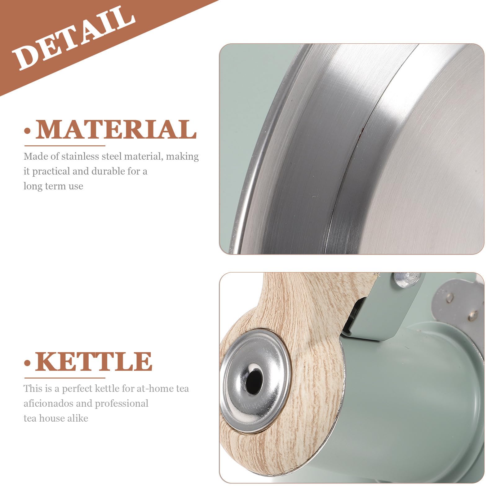 Tetera Silbante de Acero Inoxidable 3l, Verde Claro para Cocina