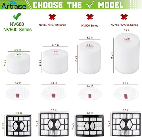 Miniatura 6 de Artraise Filtro de repuesto Duo Clean para Shark Rotator Powered Lift-Away Speed DuoClean Vacuum NV680 NV681 NV682 NV683 NV800 NV800W NV801 NV803