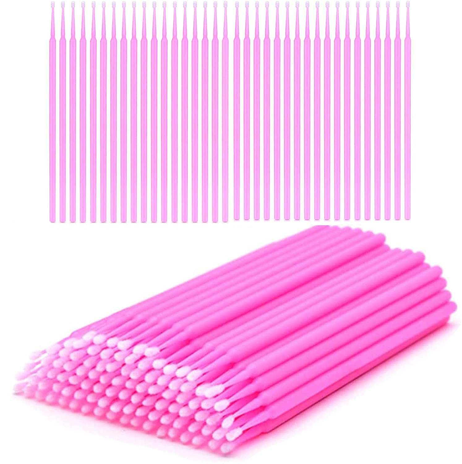 100 Stück Einweg-Mikroapplikator-Bürsten – Pink, 10 Cm, Für Wimpernverlängerung, Nageldesign & Präzisionsreinigung