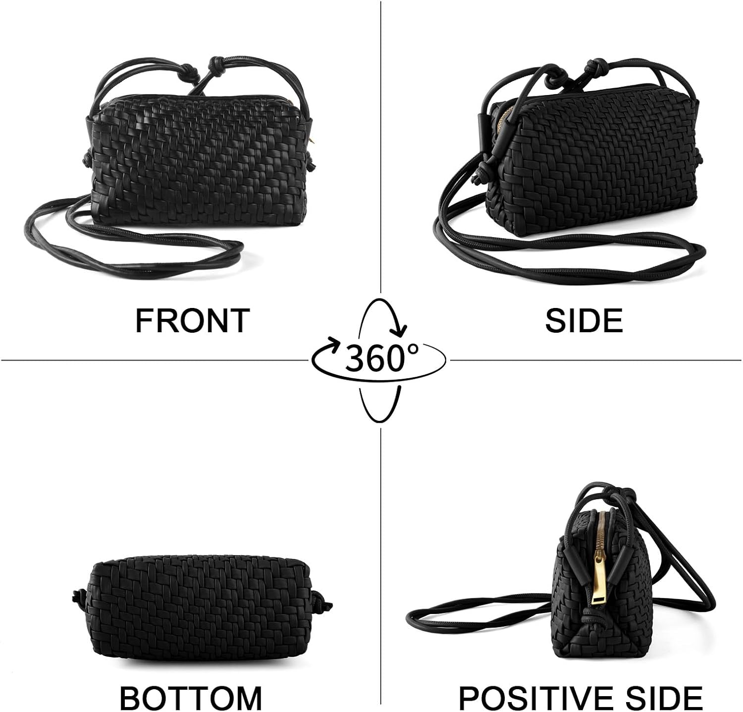Woven Crossbody Bags for Women, Small Cross Body Braided Purse, Trendy Vegan Leather Shoulder Handbags with Strap | lightweight