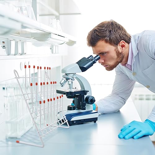 Miniatura 3 de Baluue Estante de tubo de ensayo, estante de secado de laboratorio, cristalería de laboratorio, estante de drenaje de secado de escritorio, equipo