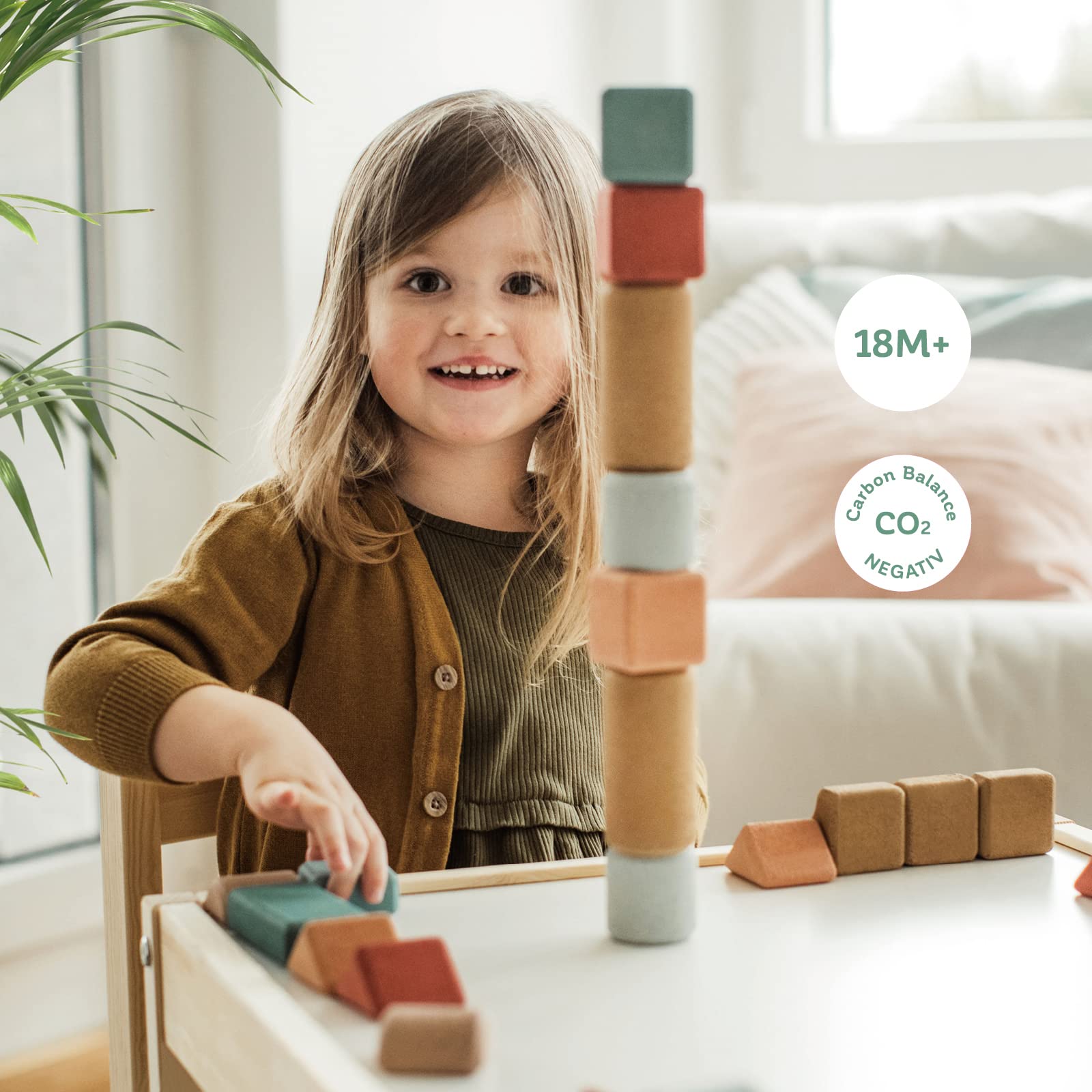 Korko Tall Architects Cork Building Blocks, 40 Pieces, from 18 Months - Image 3