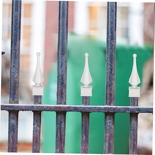 Miniatura 8 de Housoutil 4 piezas de hardware de valla al aire libre decoraciones finial aluminio poste tapas inoxidables remates de aluminio