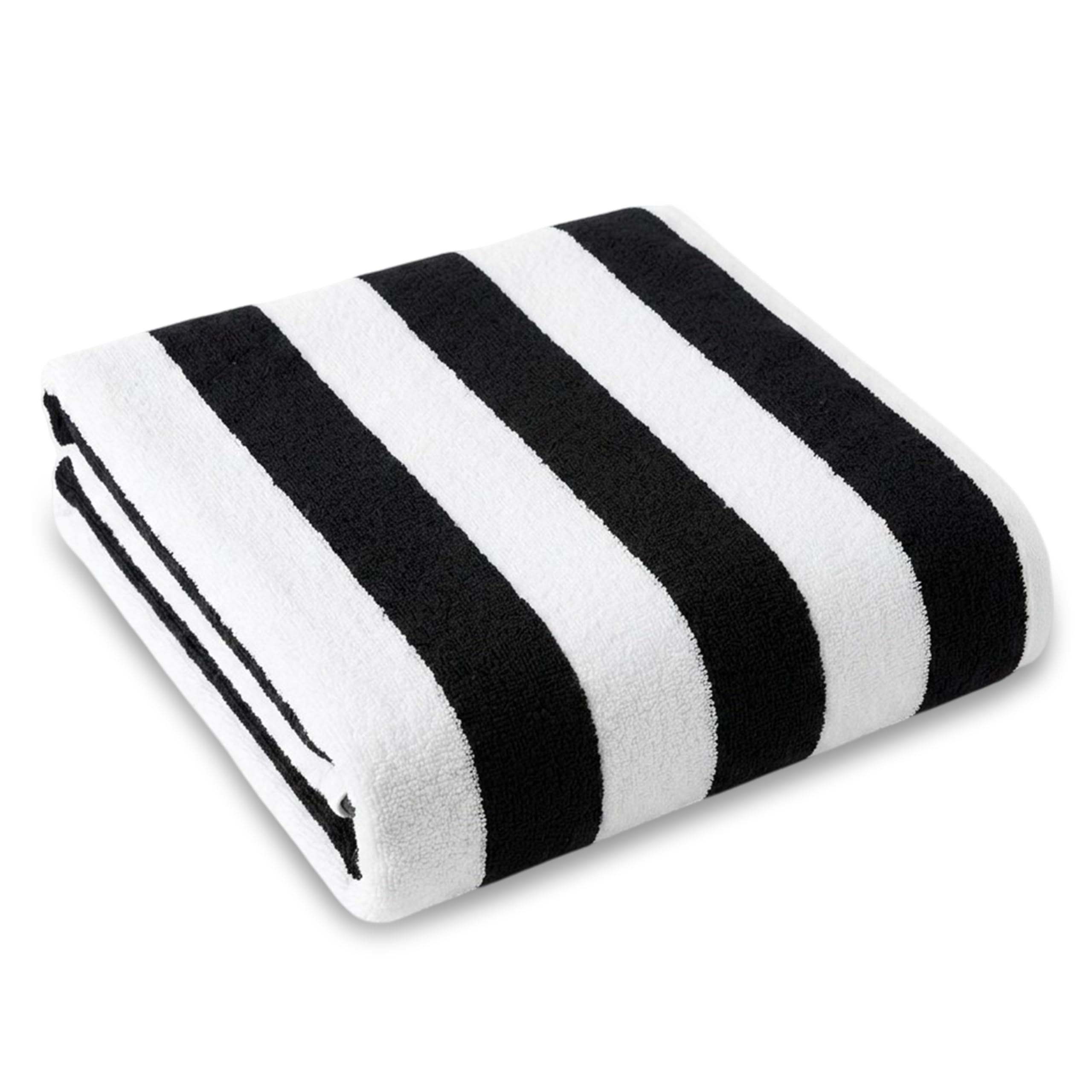 Striped Solid Pattern Handloom Towels for Bath | Bath Towel | Towel for Men & Women | Strong & Long Lasting | Perfect for Beach SPA and Swimming (Pack of 1), Black & White-image-5