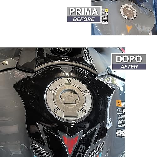 Miniatura 3 de Resin Bike Adhesivos 3D para motocicleta compatibles con Yamaha MT-09 2022. Anillo de tapa de tanque protección contra impactos y arañazos.