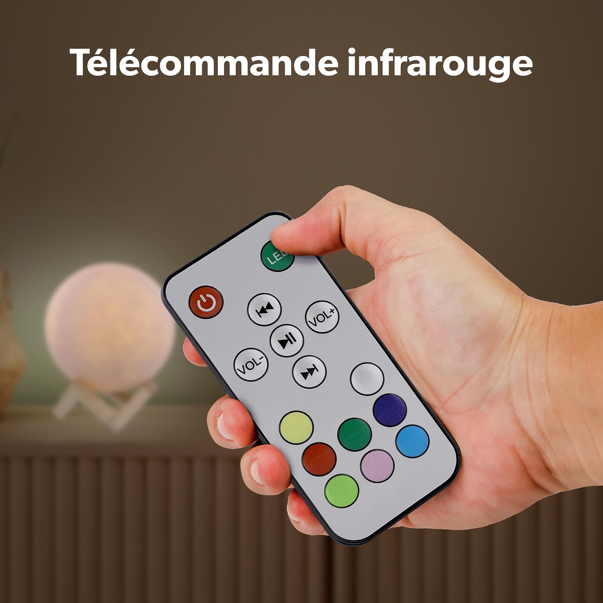 T'NB - Altoparlante Bluetooth luminoso con design Moon, leggero, compatibile con tutti gli smartphone - Multicolore
