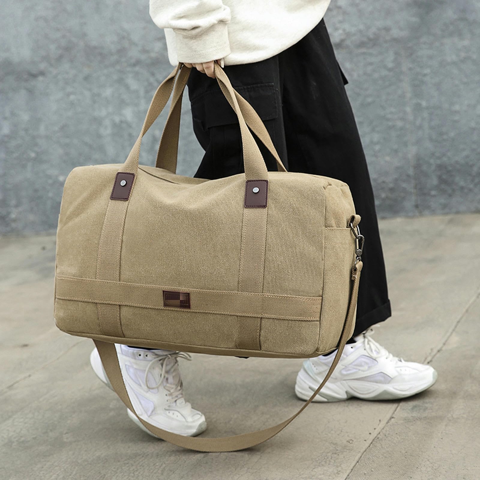NOGRAX Schulrucksack Männer Reisetasche Canvas Handtasche Multifunktions Faltbare Taschen Tragen Auf Gepäck Tasche Männer Tote Große Kapazität Wochenende Duffel Tasche-Blau
