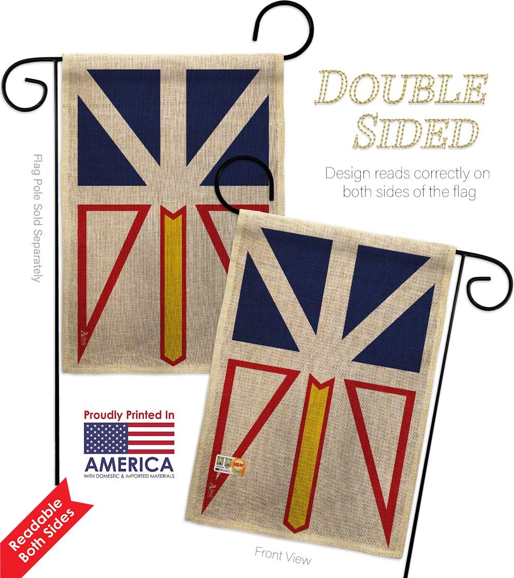 Newfoundland Burlap Garden Flag Regional Canada Provinces Canadian Territories Region Country Particular Area Small Decorative Gift Yard House Banner Double-Sided Made In USA 13 X 18.5