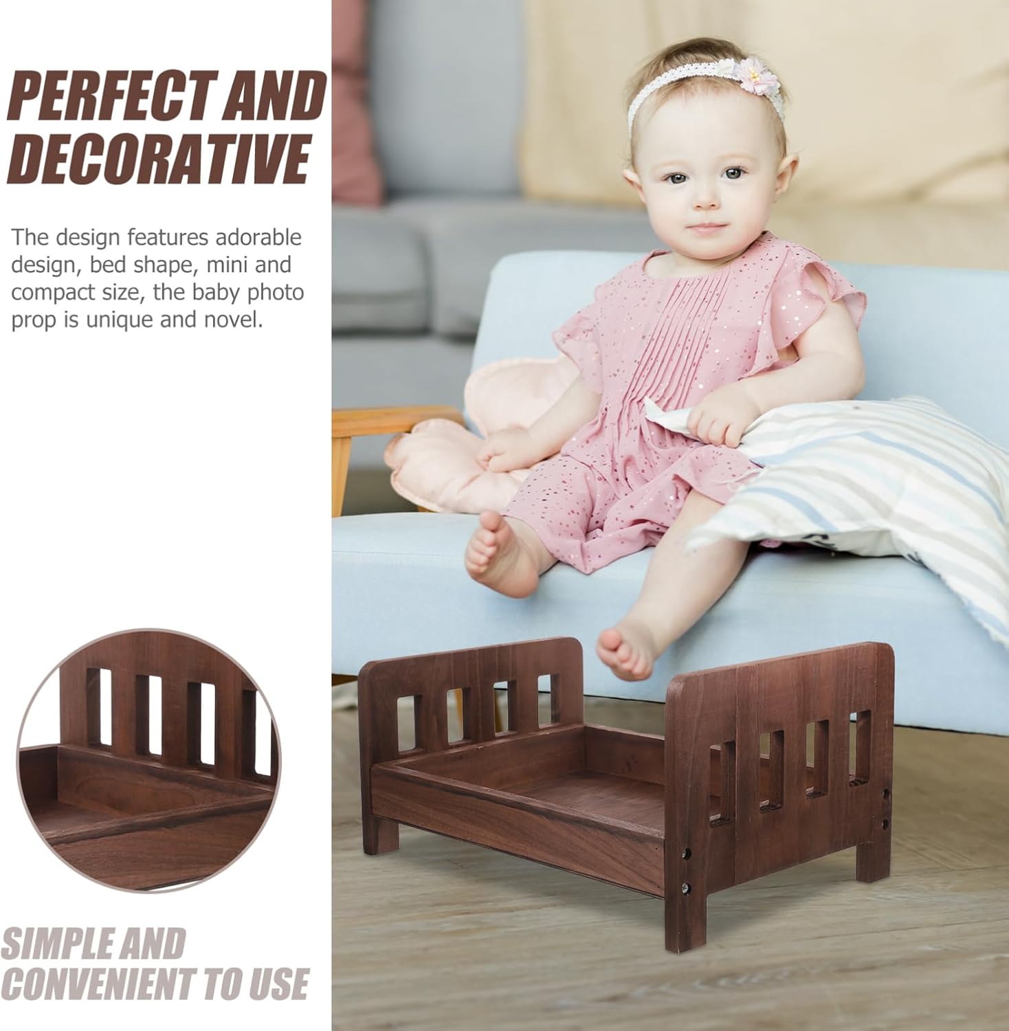 Wooden Photoshoot Newborn Photo Shoot Prop Photo Wooden Decorative