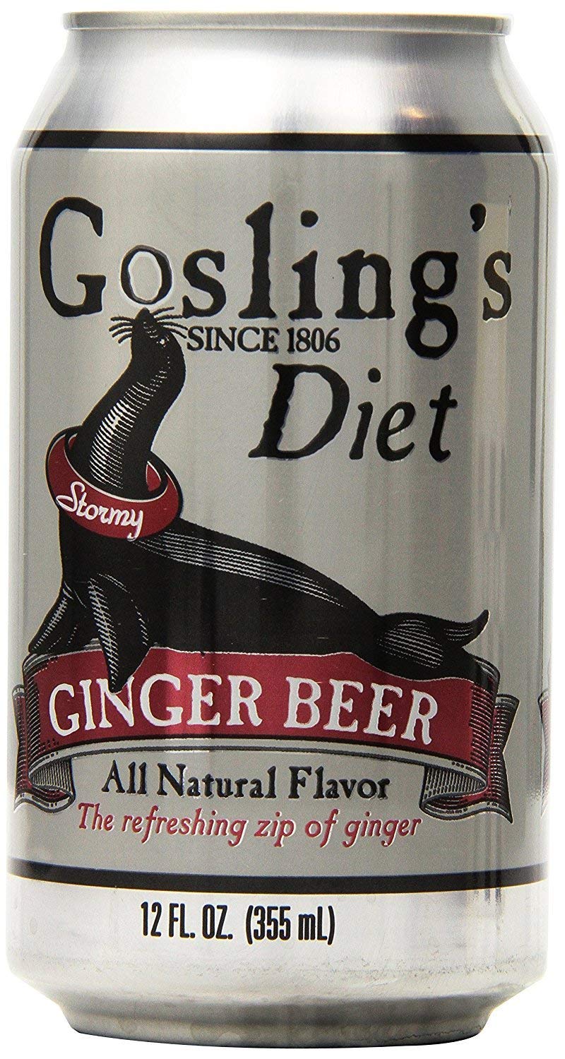 Gosling's Diet Stormy Ginger Beer, 12oz (Pack of 12) | Non-alcoholic soft drink with the refreshing zip of ginger, 0 calorie, 0 sodium, 0 carbohydrates, 0 sugar