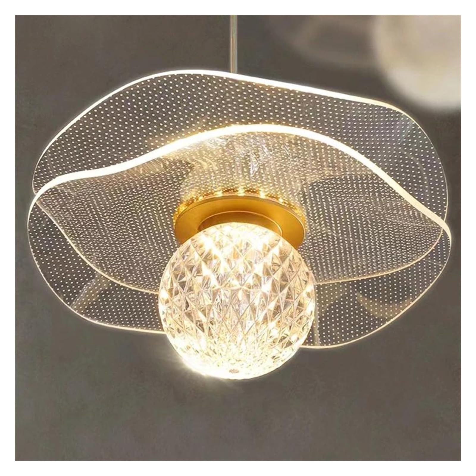 Genérico Lámparas de araña, Lámparas colgantes de arte acrílico, modernas lámparas LED, for cocina, isla, comedor, mesita noche, pequeña lámpara colgante for decoración salón(2 heads)