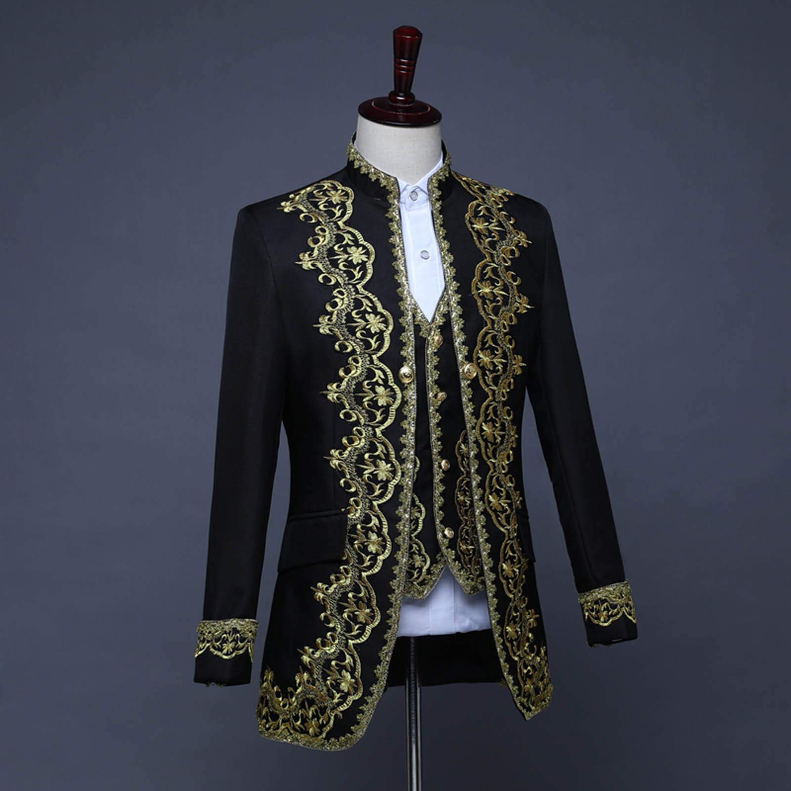 Gothic Mantel, Steampunk-Jacke Für Herren, Samt Gothic Frack Steampunk Mantel Gehrock Mittelalter Viktorianische Uniform Lange Smoking Smoking Herren Halloween Fashing Smoking Kostüm