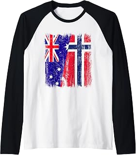 Australia Norway Half Flag Australian Norwegian Ancestry Raglan Baseball Tee