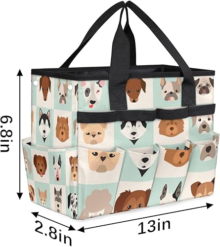 Miniatura 3 de Cartoon Animal Dogs Garden Tool Tote Bag for Women Men Gardening Tool Storage Bags with 10 Pockets Standable Garden Home Tool Kits Organizer for