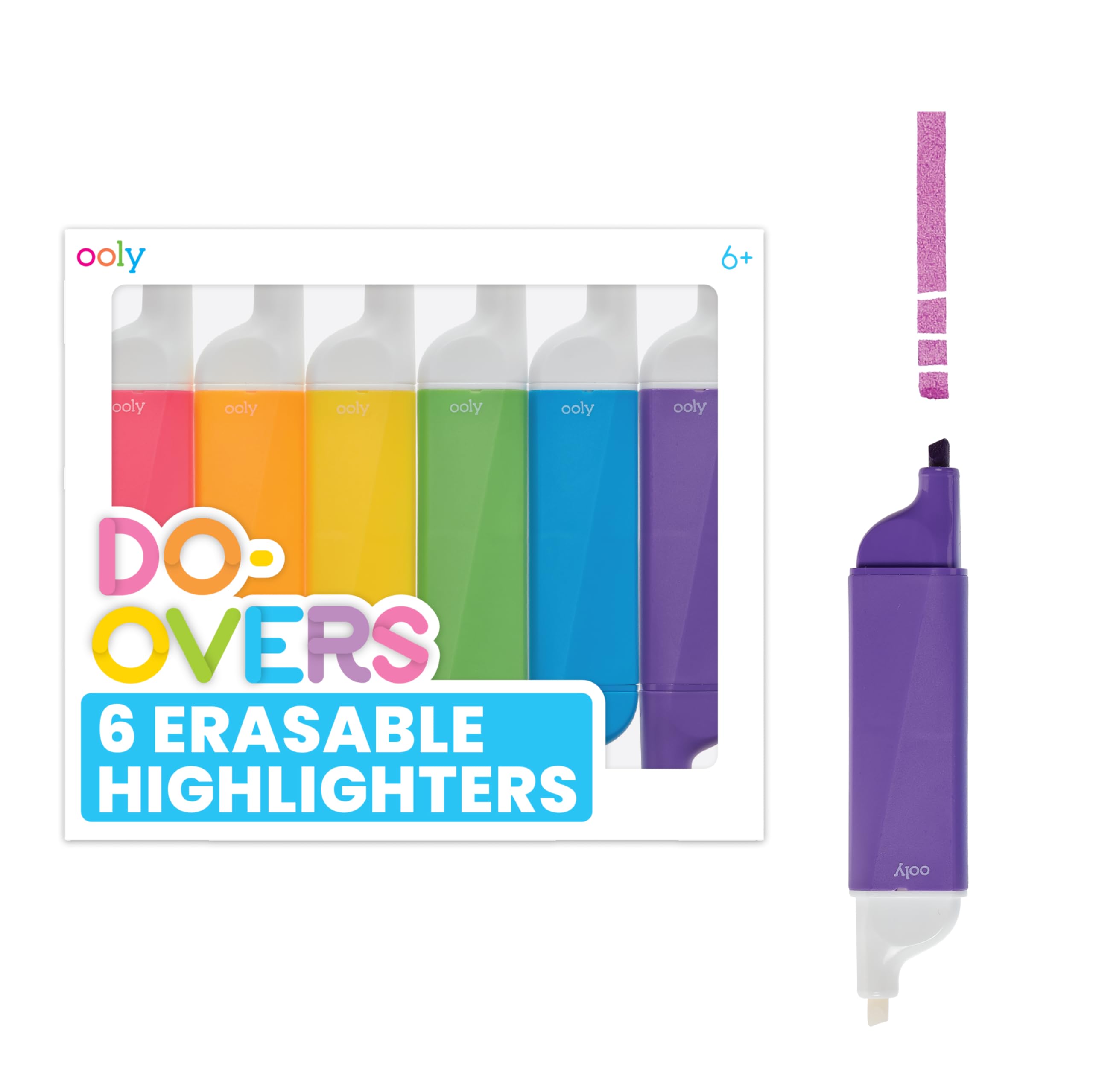 OOLY Pennarelli Cancellabili Do-Overs A Due Punte - Set 6 Colori - Perfetti Per Scuola, Ufficio E Creatività