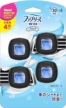 Amazon ファブリーズ 消臭芳香剤 車用 クリップ型 イージークリップ スカイブリーズ 2ml 4個 ファブリーズ クリップ型