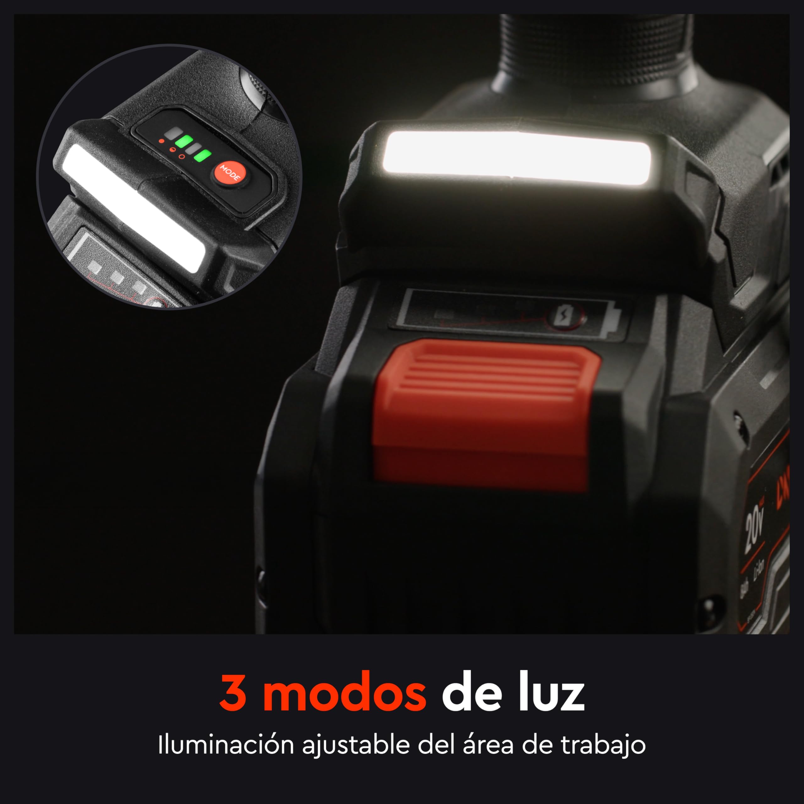 Taladro Atornillador a Batería 20V Sin Escobillas, 160 Nm, Portabrocas 13mm, Solo 1,1 kg - CD-202BC ULTRA + Batería 4.0Ah + Cargador + Maletin
