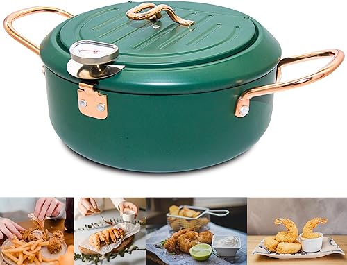 Cyrder Olla japonesa para freidora, 4.3L, 11 pulgadas (11 pulgadas4.2 L, verde)