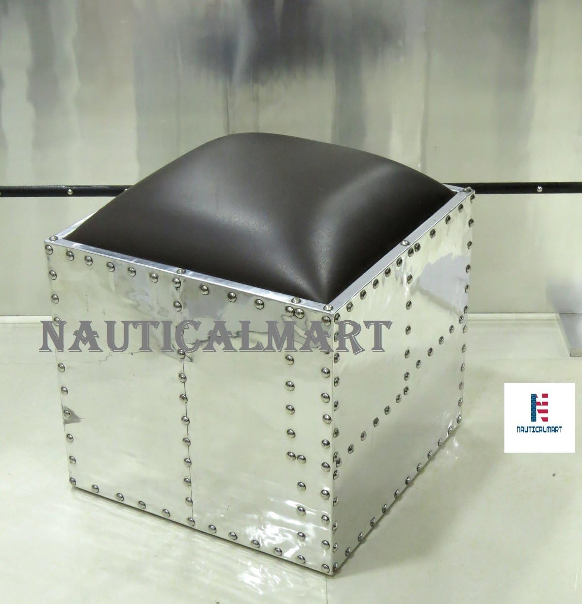 Alunimum Square Ottoman Side Table