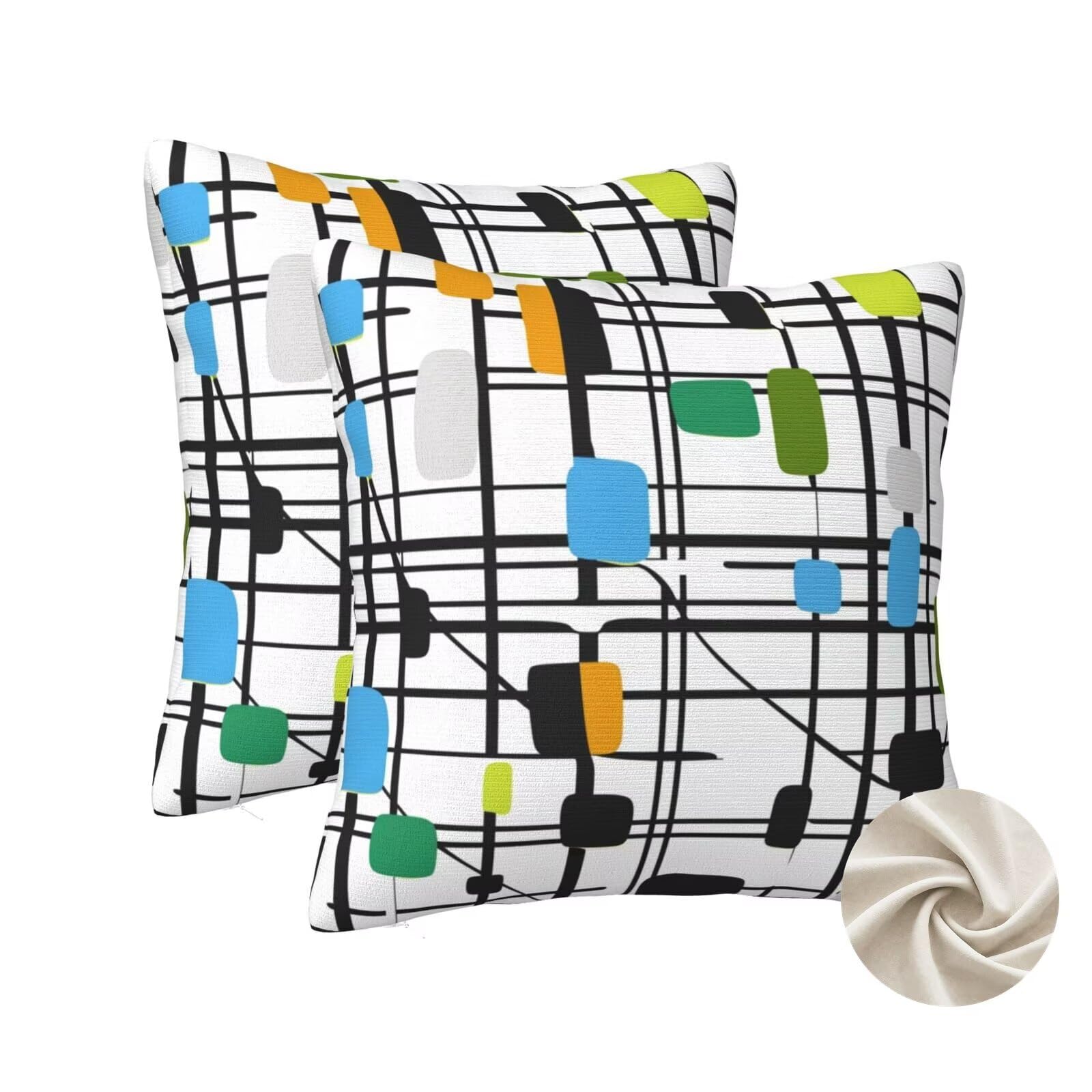 Housses de coussin 50x50 cm lot de 2 design moderne pour canapé de salon