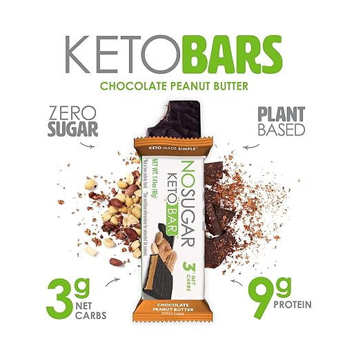 Vista 48 de Snack Keto Bar sin azúcar, bajo en carbohidratos, sin azúcar, con macros aptos para dieta cetogénica