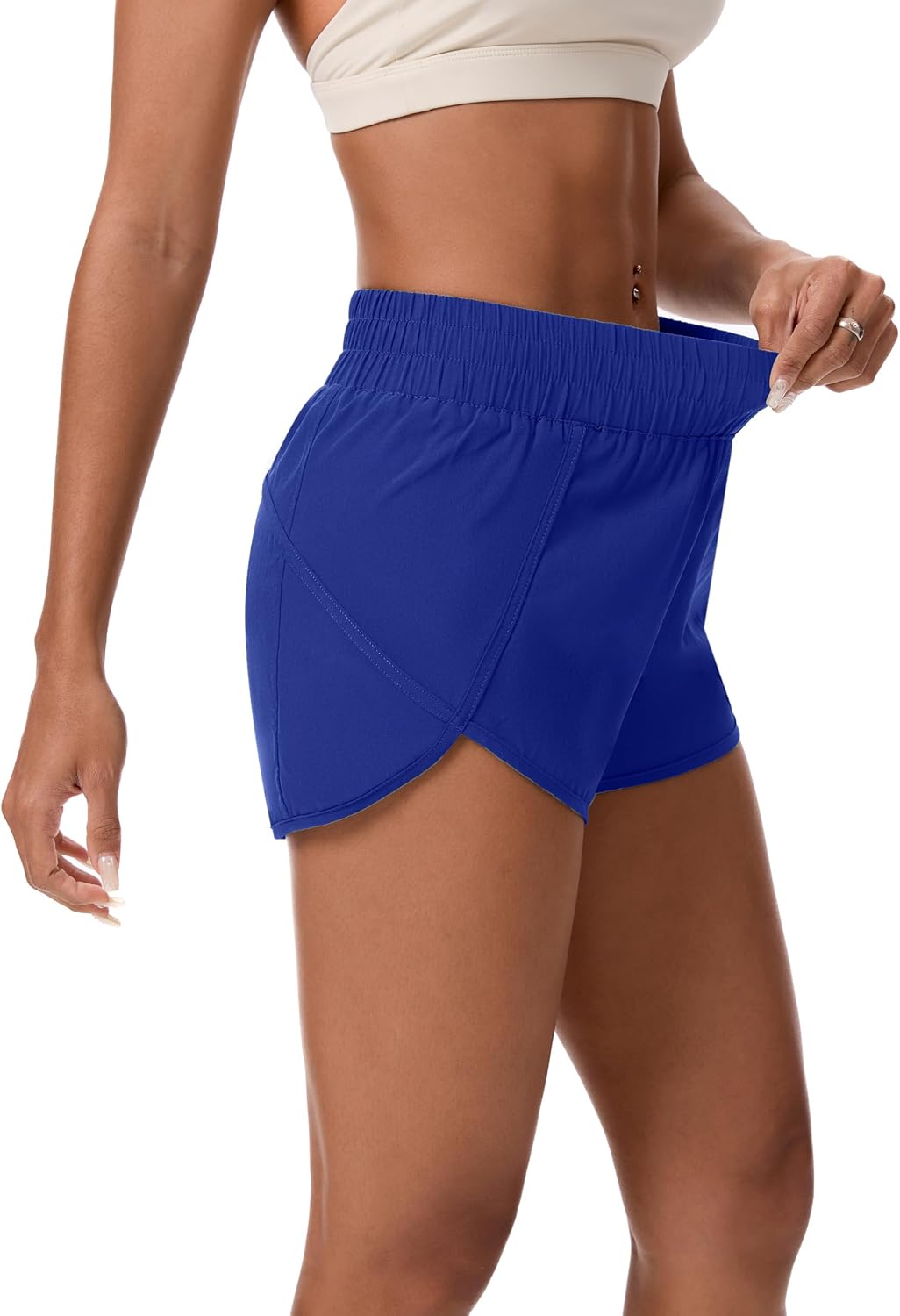 Womens Running Shorts Elastic High Waisted Shorts Workout Shorts Quick Dry Athletic Shorts Pants