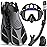 Ubekezele Snorkeling Gear for Adults Men Women,4 in 1 Snorkel Set with Panoramic View Diving Mask Anti-Fog Anti-Leak,Dry Top Snorkel,Fins and Travel Bag for Swimming,Snorkeling and Travel Diving