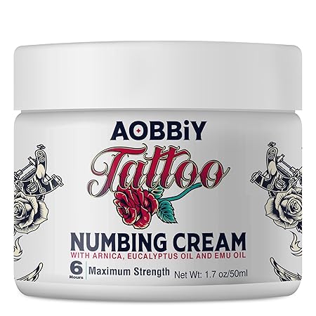 Tattoo Numbing Cream: Numbing Cream for Tattoos Extra Strength - Painless Tattoo Numbing Cream - Tattoo Numbing Cream Maximum Strength - 6 Hours Numbing Cream, 1.7oz / 50ml