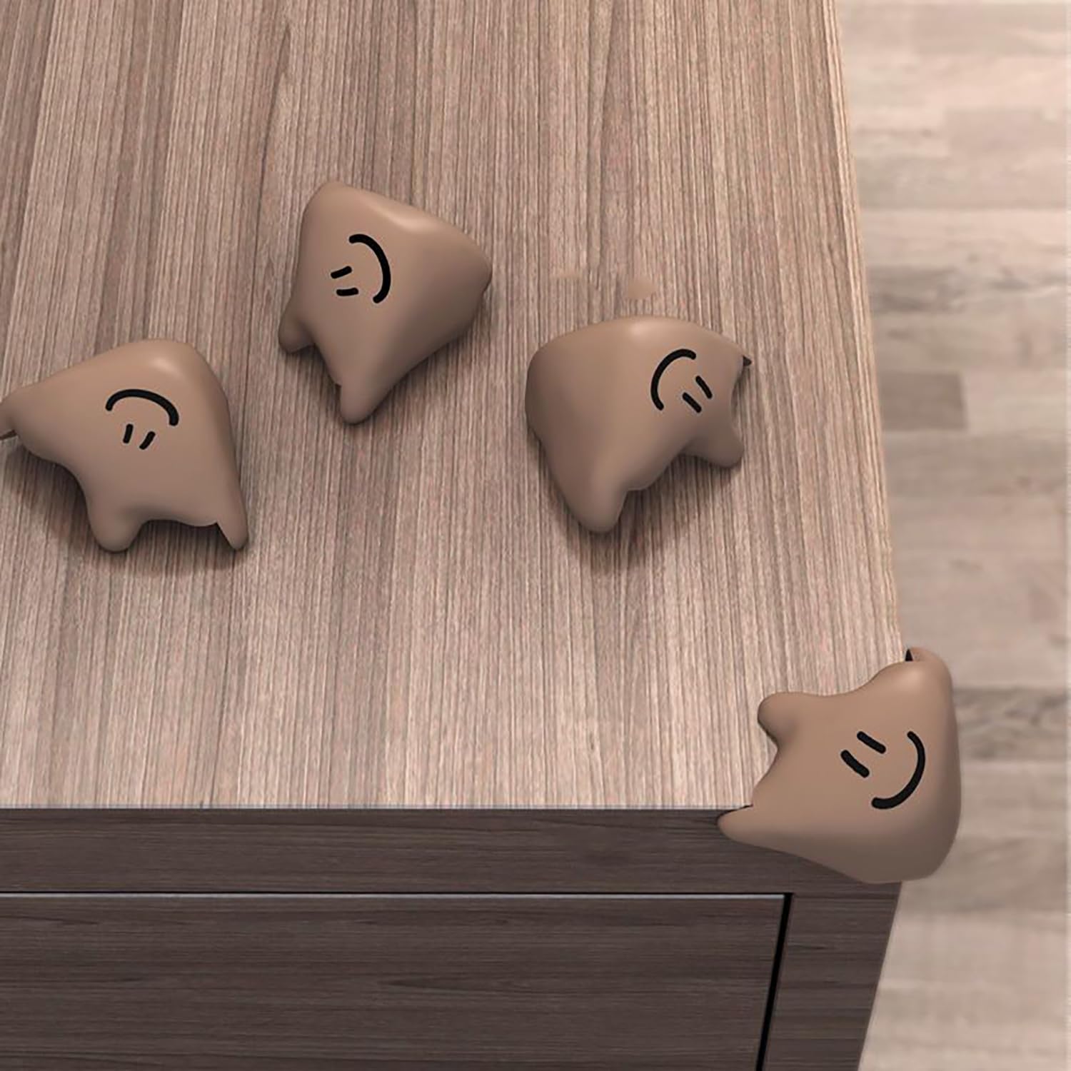 Protector Esquinas Muebles De para - Juego de 4 Piezas, Marrón, Envuelve los Bordes Afilados de la Mesa para Evitar Golpes y Golpes y Prevenir Lesiones Sencillo y Bonito