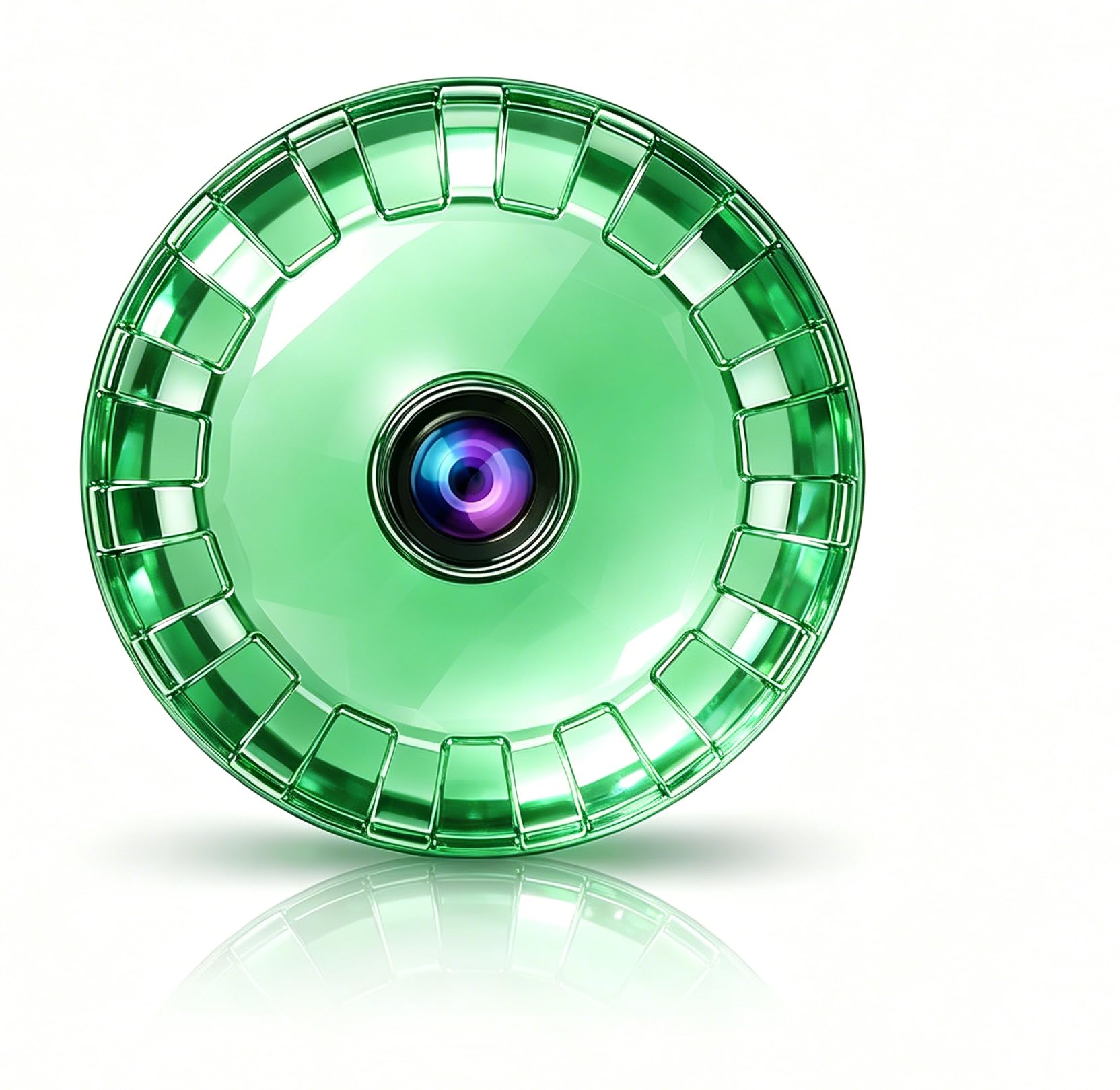 2026 Mini Telecamera Spia WiFi Interno/Esterno, 1080PVideocamera Sorveglianza, Visione Notturna, Rilevamento di Movimento, Controllo Remoto Con App per Casa/Bambini Crystal Green L/X I