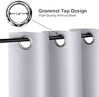 Vista 75 de ChrisDowa - Cortinas blackout con ojales para habitación y sala, juego de 2 paneles de cortinas con aislamiento térmico, gris oscuro, 42 x 63