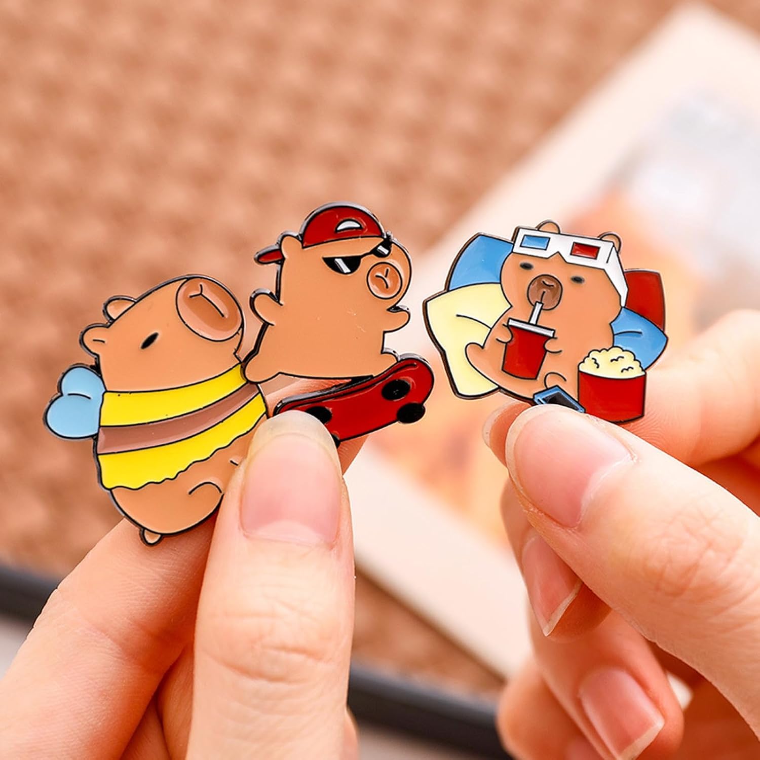 Capybara Brooch, Cute Animal Theme Lapel Pin For Jackets, Bags, Hats, Cartoon Accessory For Girls