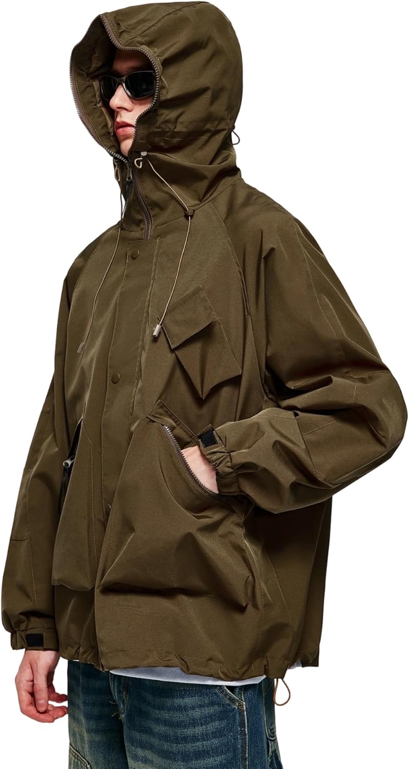 Men's Lightweight Softshell Jacket Windbreaker Waterproof Soft Rain Shell for Outdoor Hiking Travel