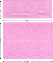 Vista 3 de Moldes de encaje en relieve, juego de 2 moldes de silicona con diseño de flores de varios círculos, decoración de pasteles de boda, molde