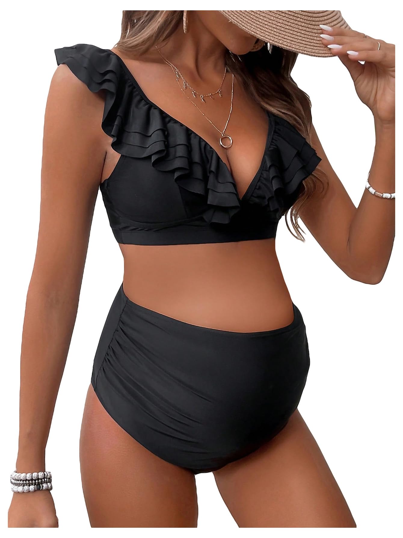 MakeMeChic Women's Maternity Swimsuit