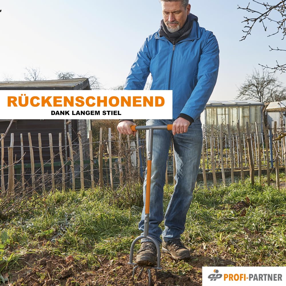Kraftsparende Bodenfräse 2-in-1 – Gartenkralle & Klingen-Wechselkopf/Kultivator mit Handgriff & Trittplatte, Rückenschonend, Fast 1 m lang, Twist Tiller für Beet/Unkraut/Harte Erde